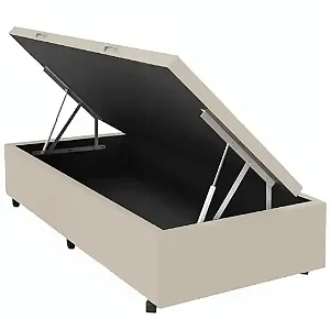 Cama Box Baú New Master - Solteiro Corino Bege