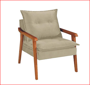 Poltrona Munique Evidence em Linho Bege