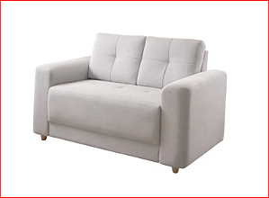Sofá 2 Lugares Milano Rondomóveis em Linho Bege: Conforto Compacto e Qualidade D33