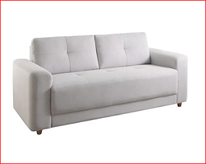 Sofá 3 Lugares Milano 190cm Linho Bege - Rondomóveis