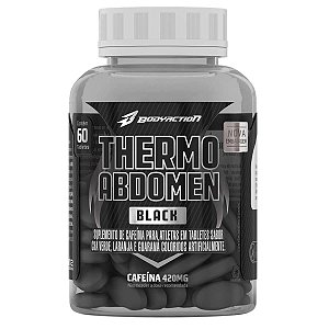 Thermo Abdomen Black Body Action - 60 Tabletes 420mg Cafeína