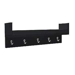 Porta Chaves com Prateleira MDF Preto
