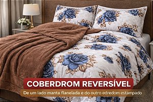 Coberdrom Manta Flanelada Dupla Face - QUEEN