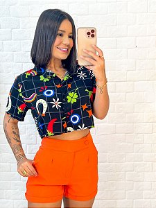 Camisa Cropped Good Vibes