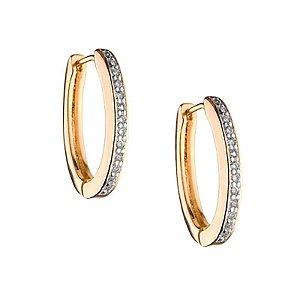 Brinco argola oval com zircônias ANTIALÉRGICO