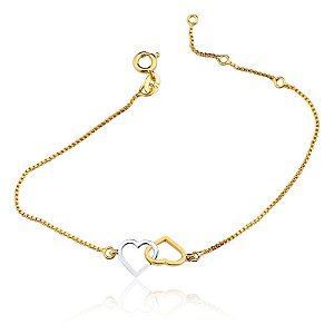 Pulseira corações dulplo ANTIALÉRGICA