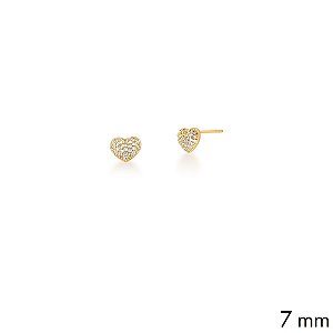 Brinco mini coração cravejado ANTIALÉRGICO