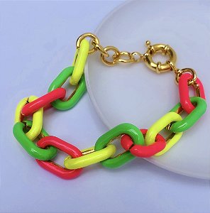 Pulseira elos esmaltados ANTIALÉRGICA