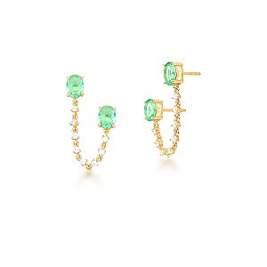 Brinco ear line pedra com zircônia ANTIALÉRGICO
