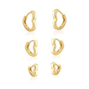 Brinco trio de corações II ANTIALÉRGICO