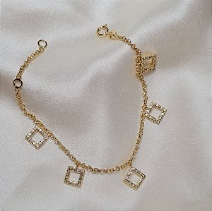 Pulseira quadrados HIPOALERGÊNICA