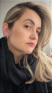 Brinco ear hook com zircînia navete ANTIALÉRGICO