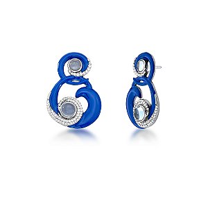 Brinco pêndulo esmaltado com cristal ANTIALÉRGICO