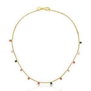 Colar curto colorido ANTIALÉRGICO