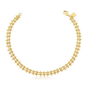 Tornozeleira bolinhas com corrente dupla ANTIALÉRGICA