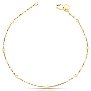 Tornozeleira bolinhas com corrente ANTIALÉRGICA