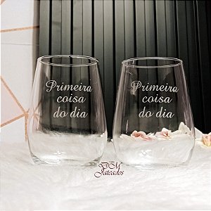 Par de Taças Dubai  para vinho personalizada com Jateamento