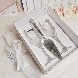 Kit Presente com Taças Personalizadas + Espátula – Pronta Entrega