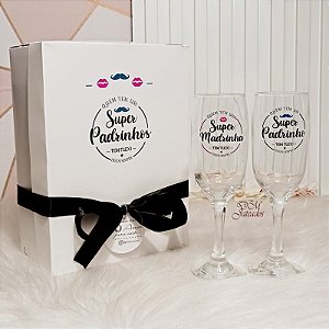 Kit Cx Taças Super Madrinha / Padrinho , Batismo, Casamento