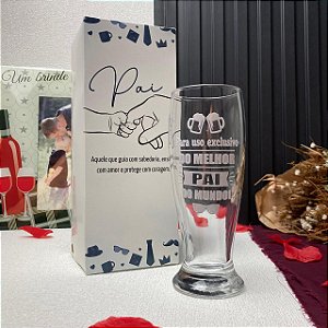 Taça Munich cerveja/chopp Uso Exclusivo melhor Pai - Presente dia dos Pais