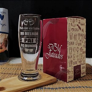 Taça Munich cerveja/chopp Uso Exclusivo melhor Pai - Presente dia dos Pais