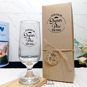 Presente dia dos Pais - Taça para cerveja/Chopp/vidro Super Pai
