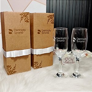Kit Individual - 2 Caixa Per. + 2 Taças Windsor champanhe Personalizadas