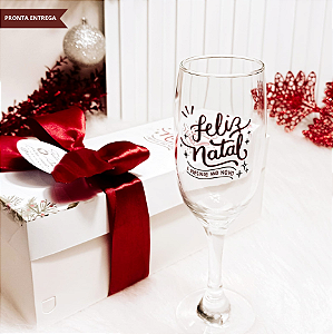 Presente Natal / Taça espumante / Caixa personalizada / Fim de ano