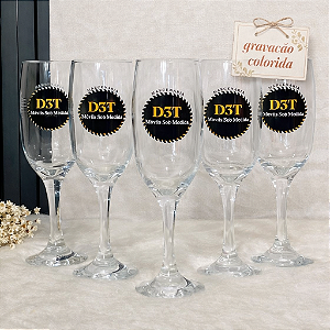 Taça Personalizada para Casamento e Eventos – Windsor - Adesivo Uv