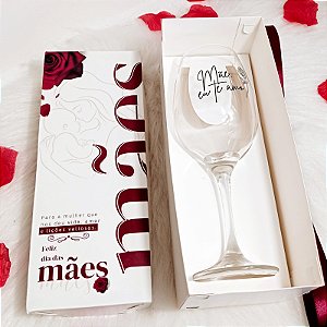 Dia das Mães - Taça Barone Vinho + Caixa presente Mãe Te Amo