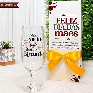 Dia das Mães - Taça Floripa Cerveja + Caixa presente Mãe Forte e Incrivél