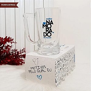 Caneca de Chopp Vidro Taberna 340ml – Melhor Namorado