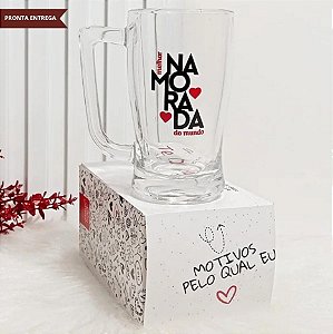 Melhor Namorada - Caneca de Chopp Vidro Taberna 340ml