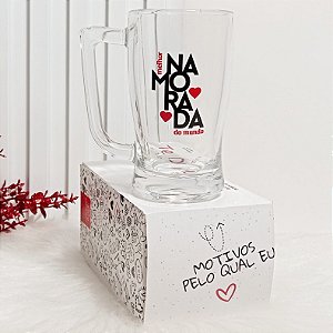 Melhor Namorada - Caneca de Chopp Vidro Taberna 340ml