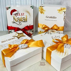 Caixa Presente com Laço – Diversos Temas • Pronta Entrega!