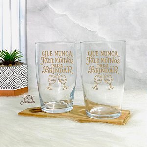 Copo Prosa para água ou suco personalizado adesivo UV - Gravação colorida