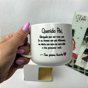 Caneca Porcelana Personalizada Pai | Presente Dia dos Pais com Caixa