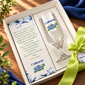 Kit Corporativo Taça Windsor Cerveja 300ml + Caixa com Visor Personalizada