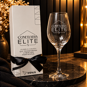 Kit Individual Taça Barone Vinho 385ml Jateada + Caixa Personalizada