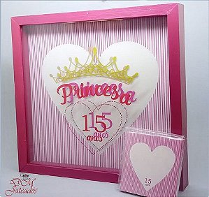 Quadro porta-mensagens celebração Princesa 15 anos