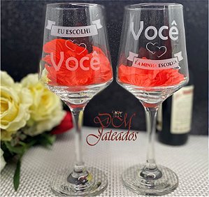 2 Taças para vinho casal - Eu escolho Você - O brinde perfeito para cada  Momento!