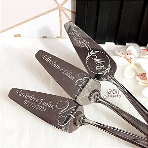 Espátula para corte de Bolo Personalizada - Jateada