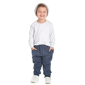 Calça Moletom Jeans Infantil Menino
