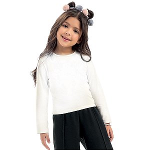 Blusa Manga Longa Cotton Infantil Feminina