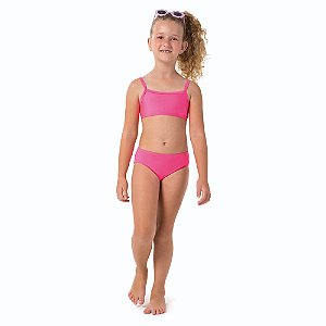 Biquíni Infantil Menina Moda Praia Rosa UV 50+