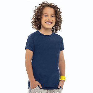 Camiseta Infantil Masculina Lisa Azul 100% Algodão