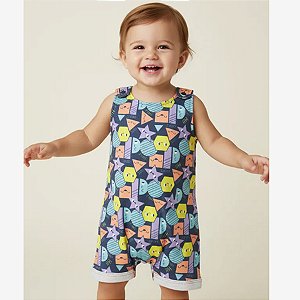 Macacão Moletinho Estampado Bebê Unissex