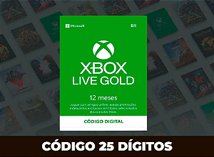 Xbox Live Gold 12 Meses + 1 Mês De Game Pass Ultimate Codigo