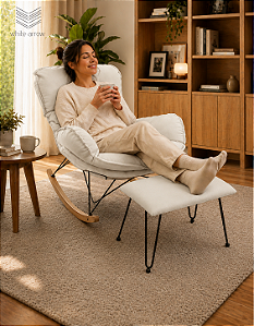Poltrona de Balanço Easy Cozy White Arrow