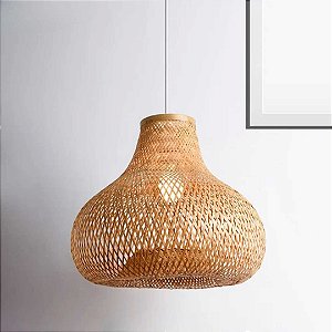 Lustre Pendente Bali White Arrow em Bambu Natural – 38x50 cm